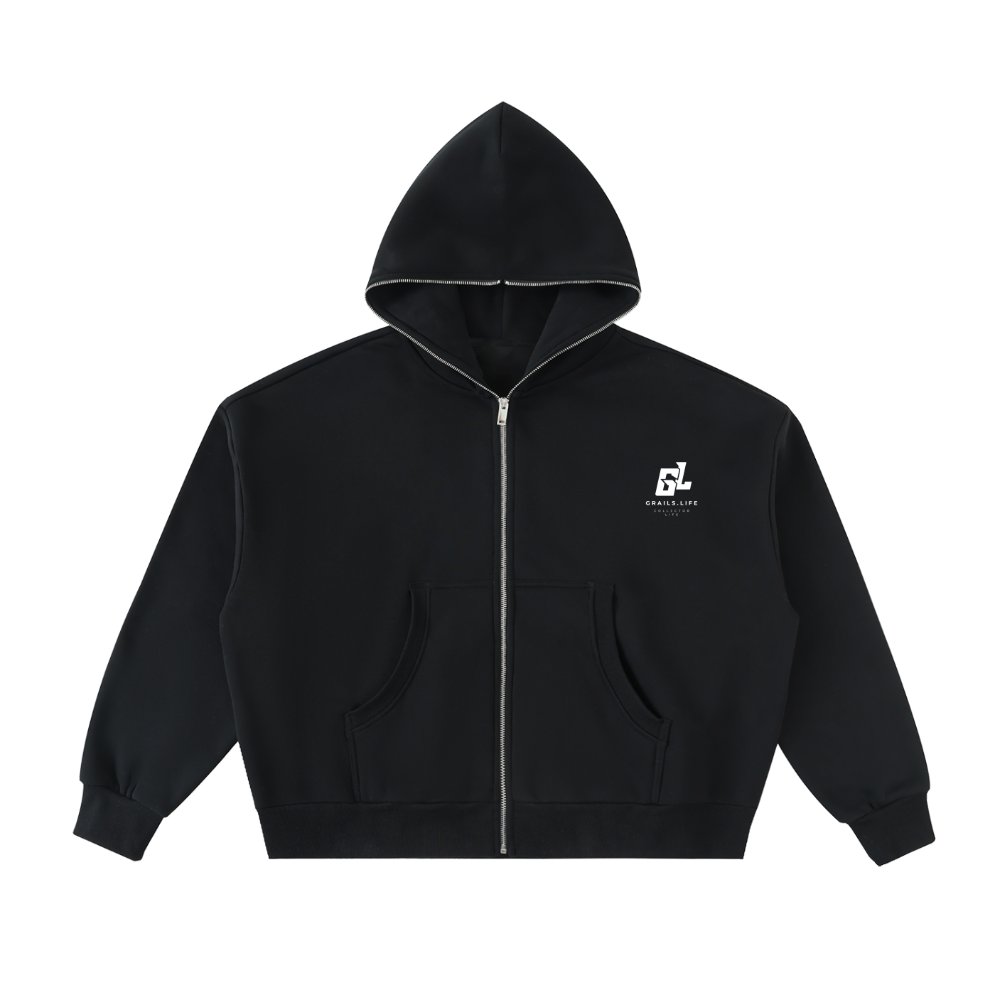 GRAILS Fleeced Full-Zip Boxy Hoodie